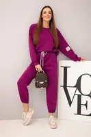 Kesi Włoski Súprava mikina + nohavice maslo tmavo fialová