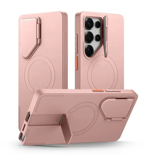 Suritch MagSafe Kickstand Camprotector obal Samsung Galaxy S25 Ultra, růžový