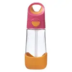 B.BOX Lahev na pití s brčkem 450 ml - růžová/oranžová