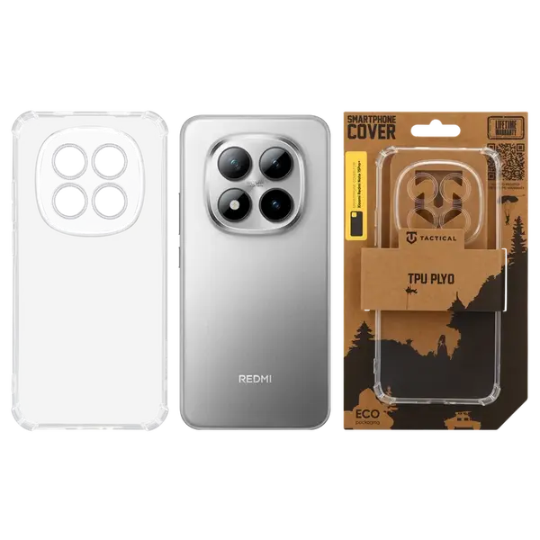 Zadní kryt Tactical TPU Plyo pro Xiaomi Redmi Note 15 Pro+ 5G / Poco M8 Pro, transparentní