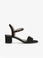 Black Suede Heeled Sandals Geox Aurely - Ladies