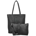 Módní dámský koženkový set kabelek Safira, černý