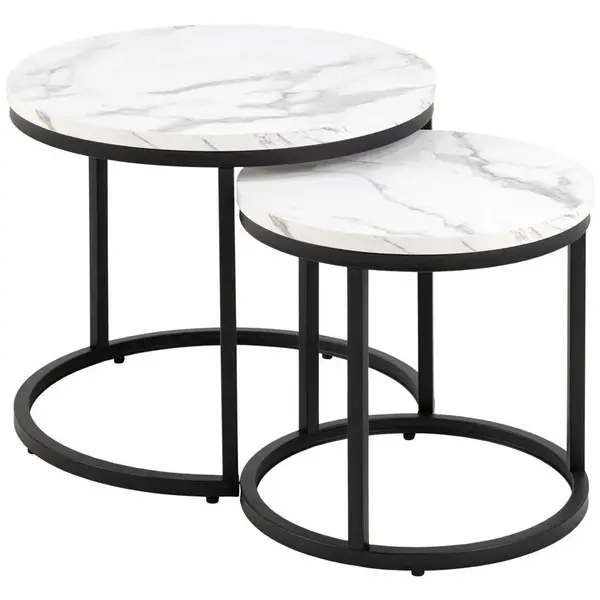 MID.YOU KONFERENČNÍ STOLEK, černá, bílá, kov, kompozitní dřevo, 45/40/45 cm