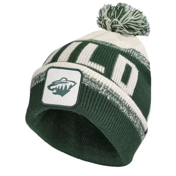 FANATICS MINNESOTA WILD THRIVE CUFFED POM BEANIE Čepice, zelená, velikost