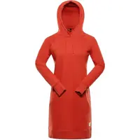 ALPINE PRO OLEBA Dámské mikinové šaty, červená, velikost