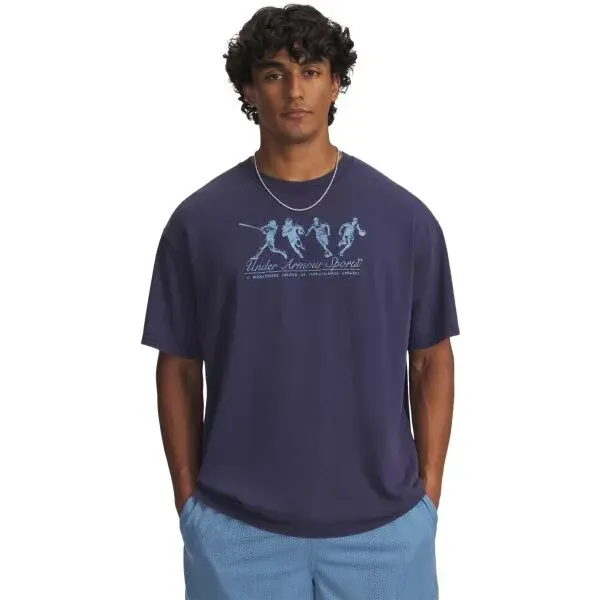 Under Armour HEAVYWEIGHT ATHLETES Pánské tričko, tmavě modrá, velikost