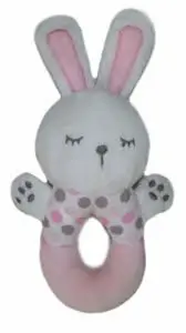 Chrastítko zvířátko růžové – 14 cm