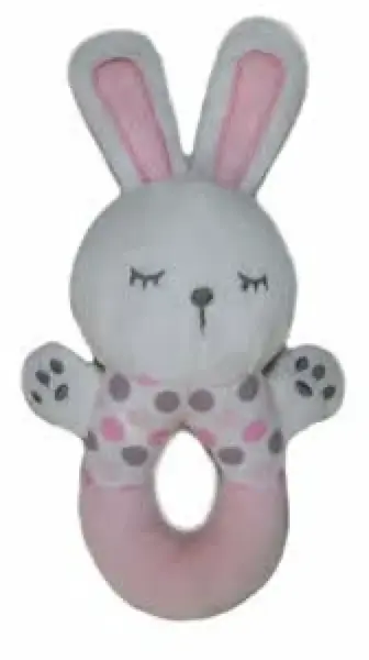 Chrastítko zvířátko růžové – 14 cm