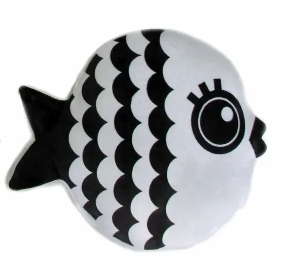 Černobílý polštářek ryba