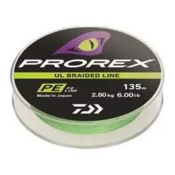 Daiwa splétaná šňůra prorex ul finesse braid chartreuse 135 m - 0,045 mm 1,8 kg