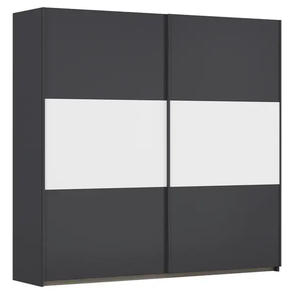 Rauch Möbel SKŘÍŇ S POSOUVACÍMI DVEŘMI, šedá, bílá, barvy hliníku, 218/210/59 cm