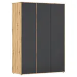 Rauch Möbel ŠATNÍ SKŘÍŇ S OTOČNÝMI DVEŘMI, šedá, dub artisan, 140/194/53 cm