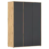 Rauch Möbel ŠATNÍ SKŘÍŇ S OTOČNÝMI DVEŘMI, šedá, dub artisan, 140/194/53 cm