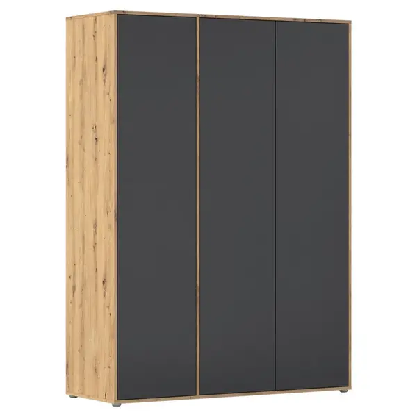 Rauch Möbel ŠATNÍ SKŘÍŇ S OTOČNÝMI DVEŘMI, šedá, dub artisan, 140/194/53 cm