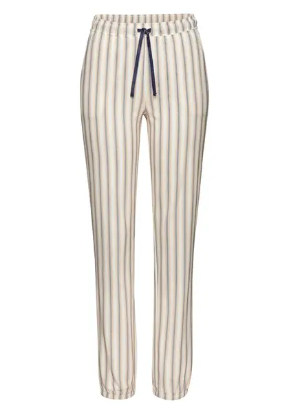 VIVANCE Pyžamové nohavice 'Dreams'  béžová / námornícka modrá / oranžová / šedobiela