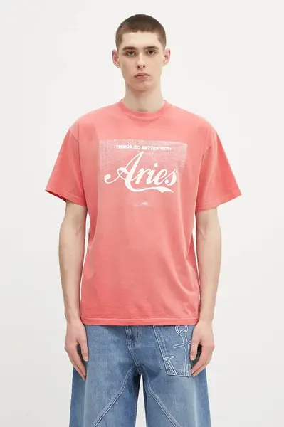 Bavlněné tričko Aries Sunbleached Cola SS Tee