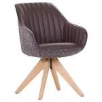 home24 ŽIDLE S PODRUČKAMI, žinylka, vzhled kůže, fialová, barvy dubu