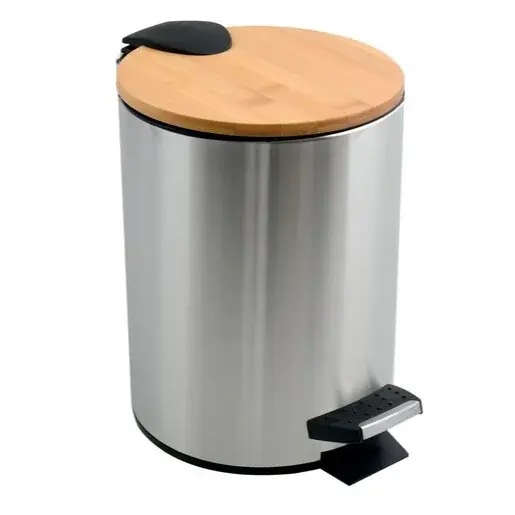Spirella Spirella pedálový odpadkový kôš adonis kartáčovaná oceľ bambusové veko 3 l 10.00007