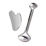 inSPORTline Masážní kovový set Face roller a Gua Sha Comesta Set