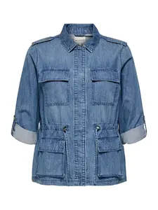 ONLY Carmakoma Prechodná bunda 'CARKENYA'  modrá denim
