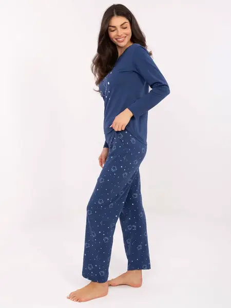 Dámske pyžamo v tmavomodrej farbe