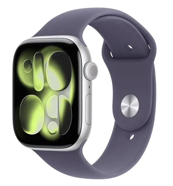 APPLE Watch 11 GPS 46mm Silver Aluminium Case with Purple Fog Sport Band - M/L