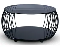 Kulatý konferenční stolek Shanghai, 80 cm, černý/šedý