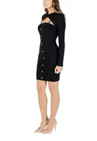 Guess černé šaty s dlouhým rukávem