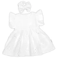 Sukničkobody s volánikom + čelenka Viktorie, Madeira, 2D sada, biele