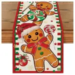 Lněný vánoční běhoun GINGER PARADE 33x180 cm, béžový