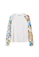 Desigual dámský svetr s květinovými rukávy