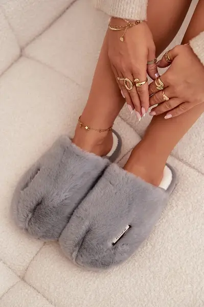 Boto Furry dámske papuče sivé