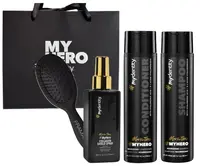 Sada pro výživu a hydrataci vlasů #mydentity MyHero Nourishing s dárkovou taškou a mini kartáčem Framar - černý + dárek zdarma
