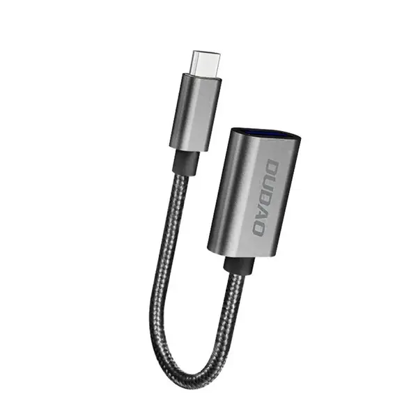 Dudao L15T OTG adaptér USB-C – USB-A, šedý