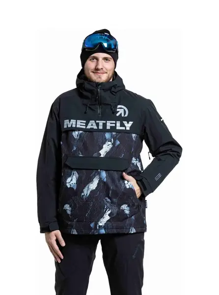 Meatfly pánská SNB & SKI bunda Zenith Deep Lake / Black | Černá | Velikost S