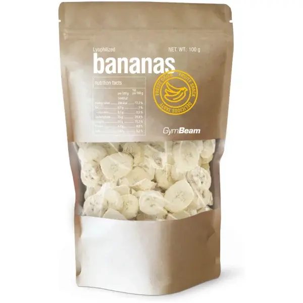 GymBeam LYOFILIZOVANÉ BANÁNY - 100 G Snack, , veľkosť 100 G