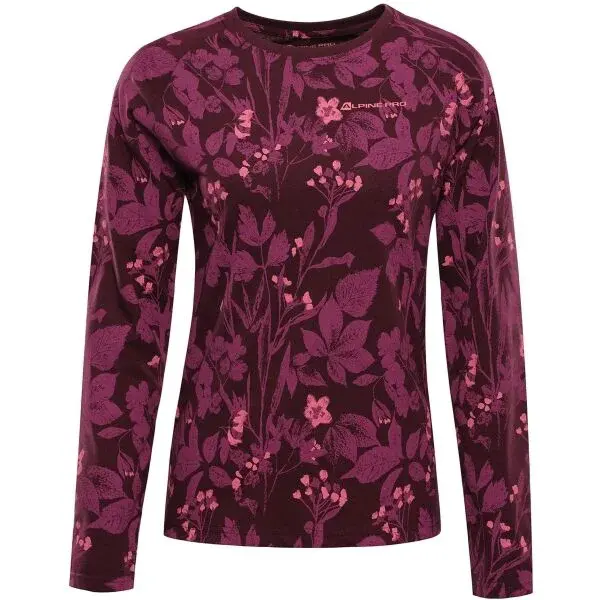 ALPINE PRO GRETTA Dámské triko s dlouhým rukávem, vínová, velikost
