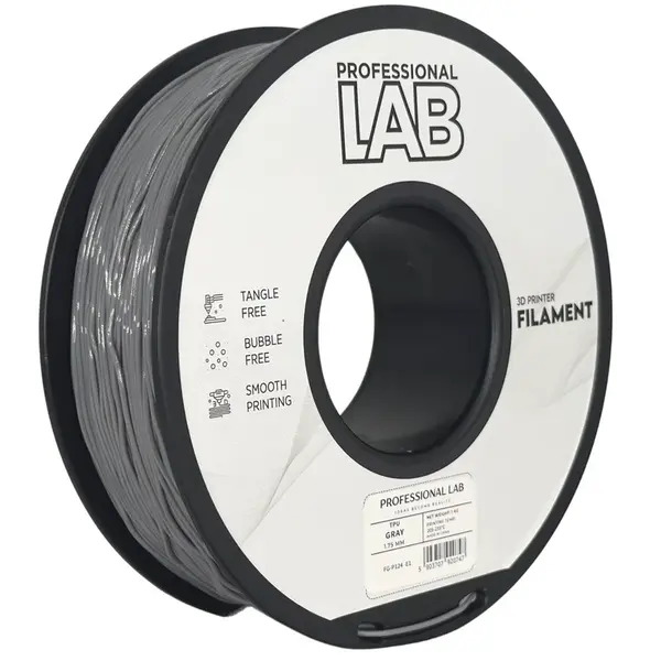 Professional Lab FG-P124-E1, 3D filament, TPU 95A, Gray, 1kg, 1,75mm