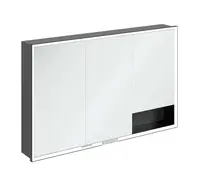 Villeroy & Boch My View+ - Zrkadlová skrinka s LED osvetlením 120x75x17 cm, 3 dvierka, grafit/matná čierna B48212VR