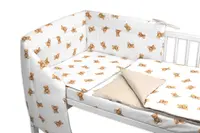 Baby Nellys Mantinel s povlečením do postýlky, 3D sada Bavlna, Míša -135x100