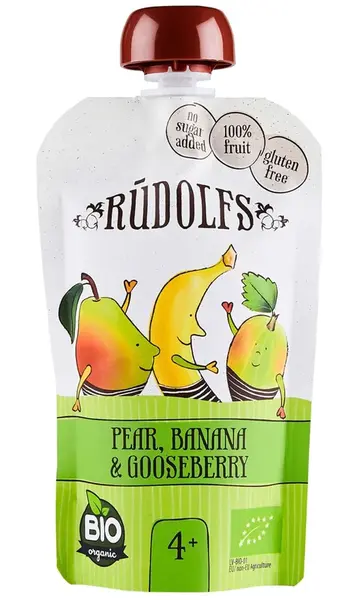 Rudolfs Hruška, banán, angrešt BIO kapsička 110 g