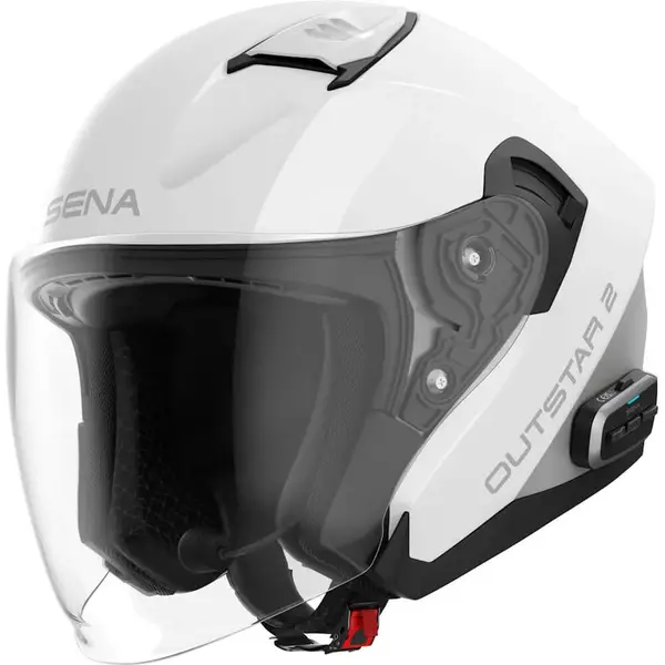 Moto přilba s headsetem SENA Outstar 2 lesklá bílá XXL (63-64)