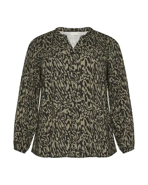 KAFFE CURVE Blúzka 'KA Mahlena'  farby bahna / čierna