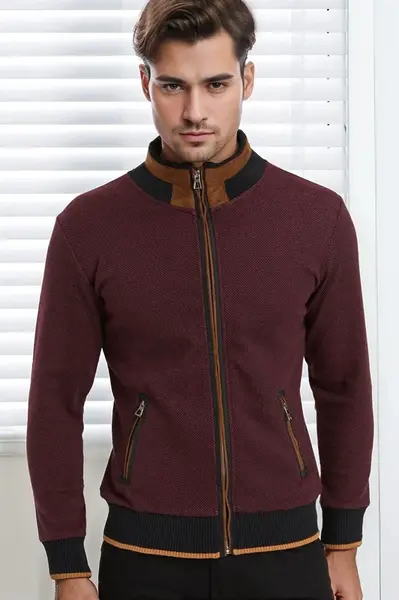 Pánská mikina Dewberry tečkovaná bordó