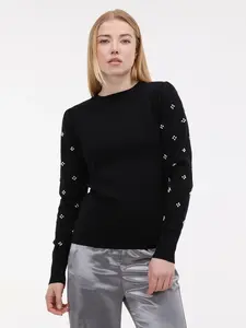Černý dámský svetr s aplikací ORSAY
