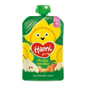 HAMI příkrm kapsička Jablko, hruška, banán a meruňka 100 g