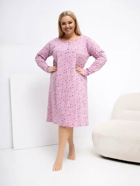 Dámska nočná košeľa v tmavoružovej farbe