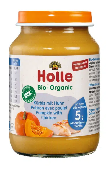 HOLLE bio dětská přesnídávka Dýně s kuřecím masem 190 g