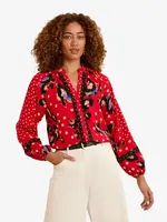 love & roses Blúzka  béžová / ružová / červená / čierna