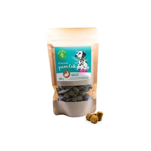 Konopné maškrty pre psov – príchuť králika - 200 g - Zelená Země